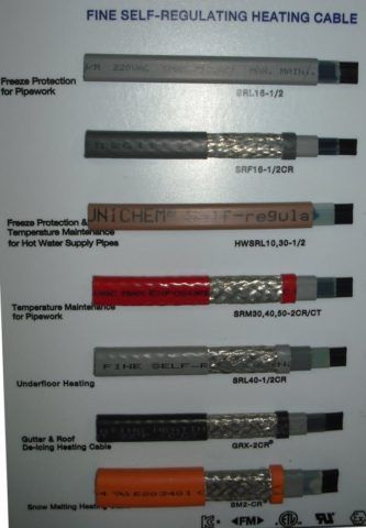 Несколько видов саморегулирующегося кабеля